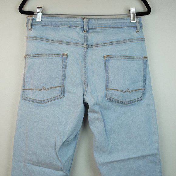 Asos Design Light Wash Tapered Leg High Waist Jeans Size W32 L30 - Picture 6 of 7